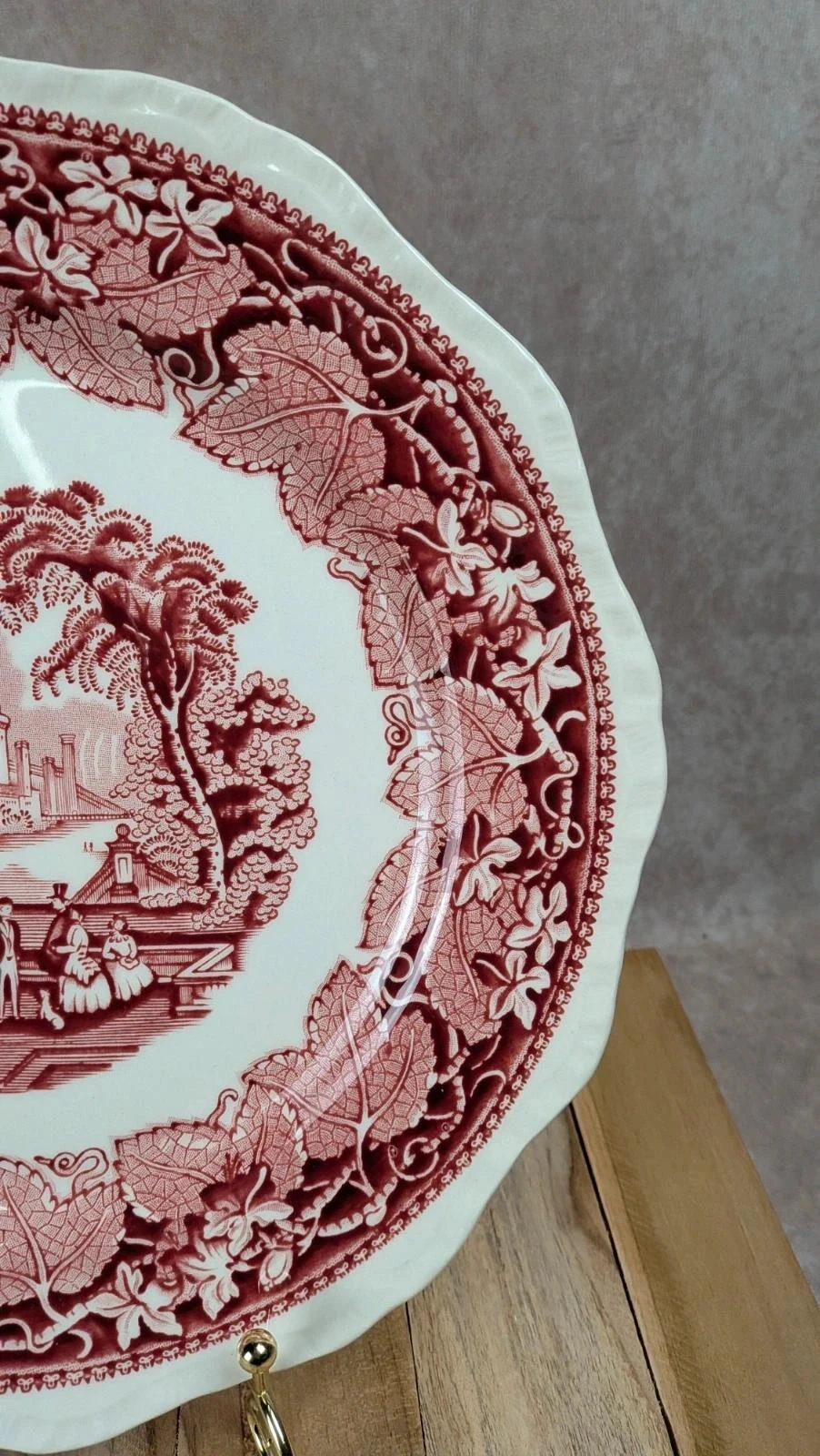 Assiette ancienne Mason’s Vista rouge – décor romantique anglais – photo 5